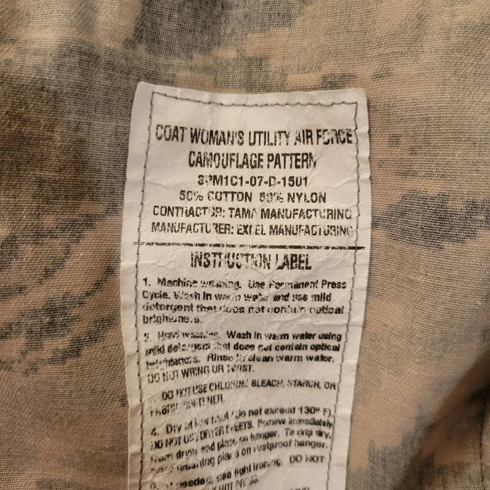 4 US Air Force 10R Utility Coat Grey‎ Digital Tiger Stripe Camo Jacket Military